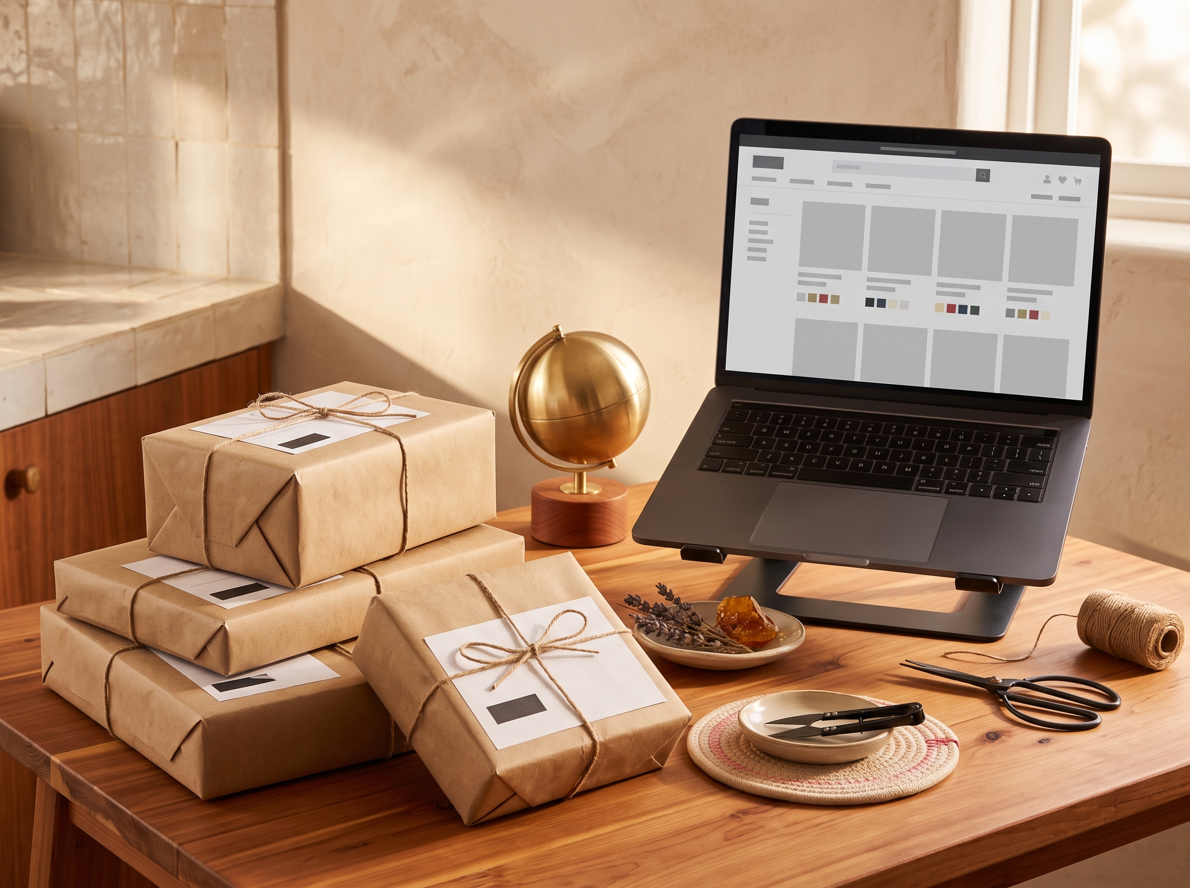 Prepared parcels representing Yassine Products international selling experience