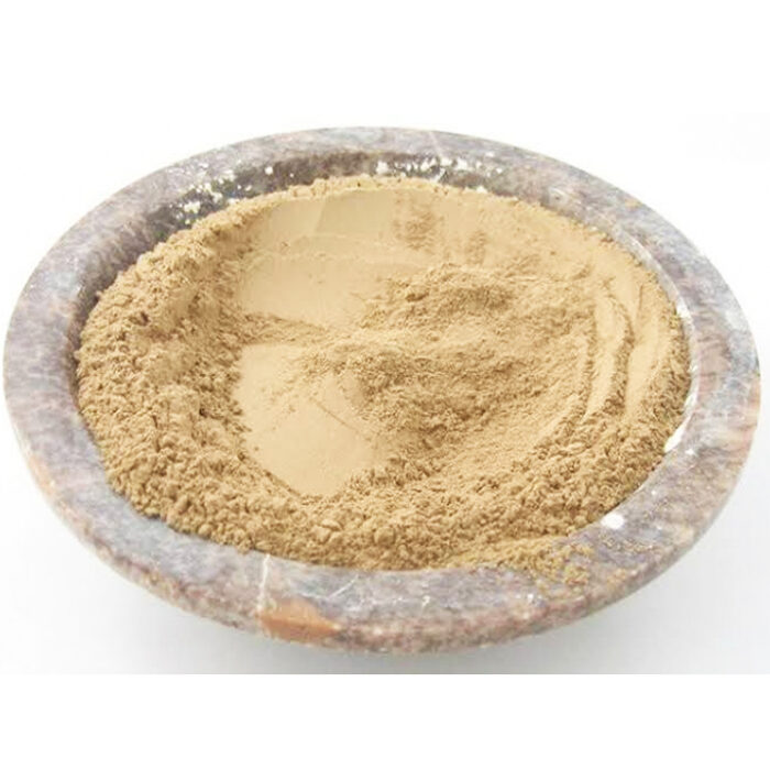 Fine pale beige Eldad powder in a shallow round bowl